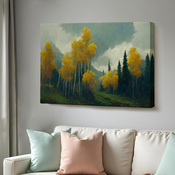Forest Landscape On The Slope Landscape Wall Table Nature Wall Decor Nature Print Nature Decor
