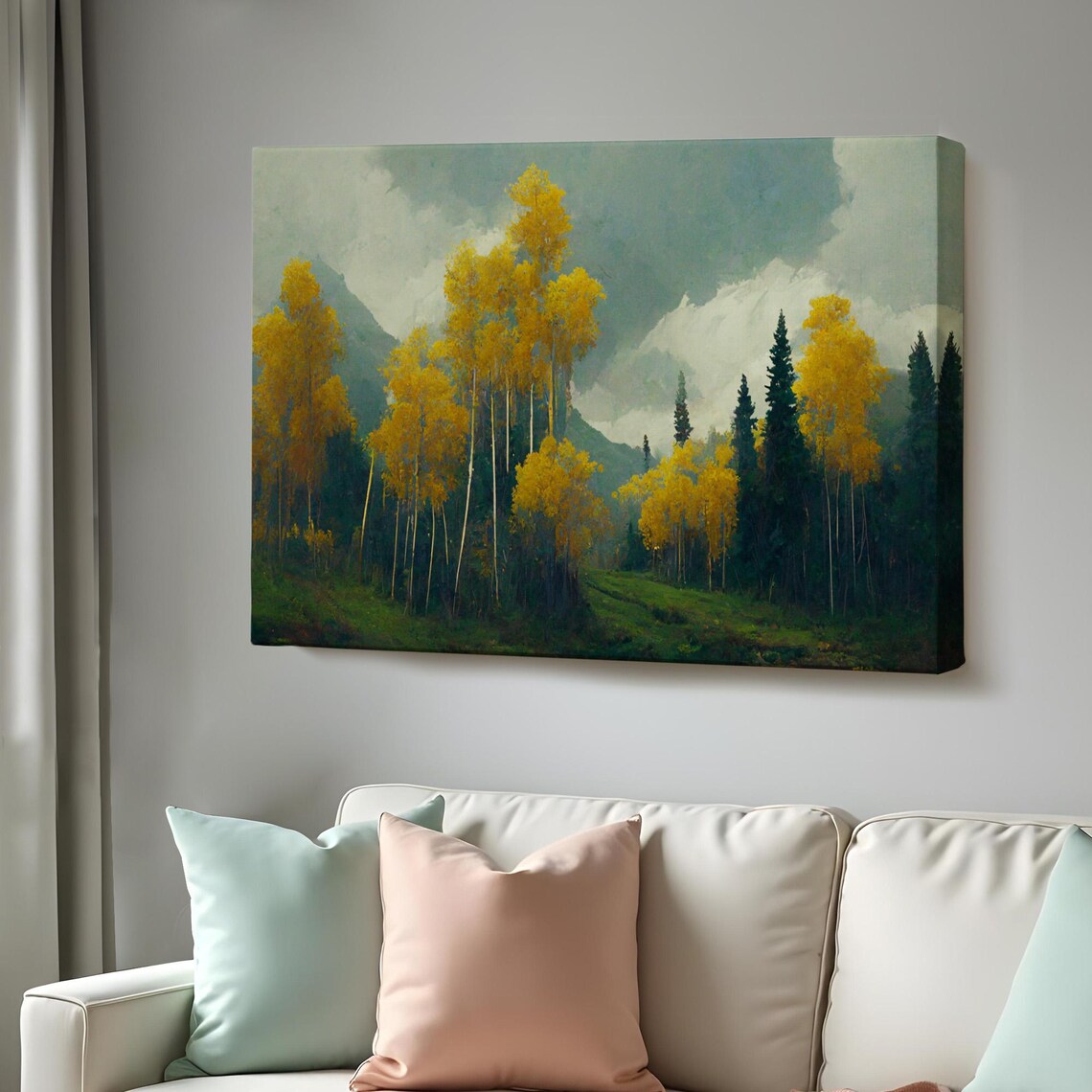 Forest Landscape On The Slope Landscape Wall Table Nature Wall Decor Nature Print Nature Decor