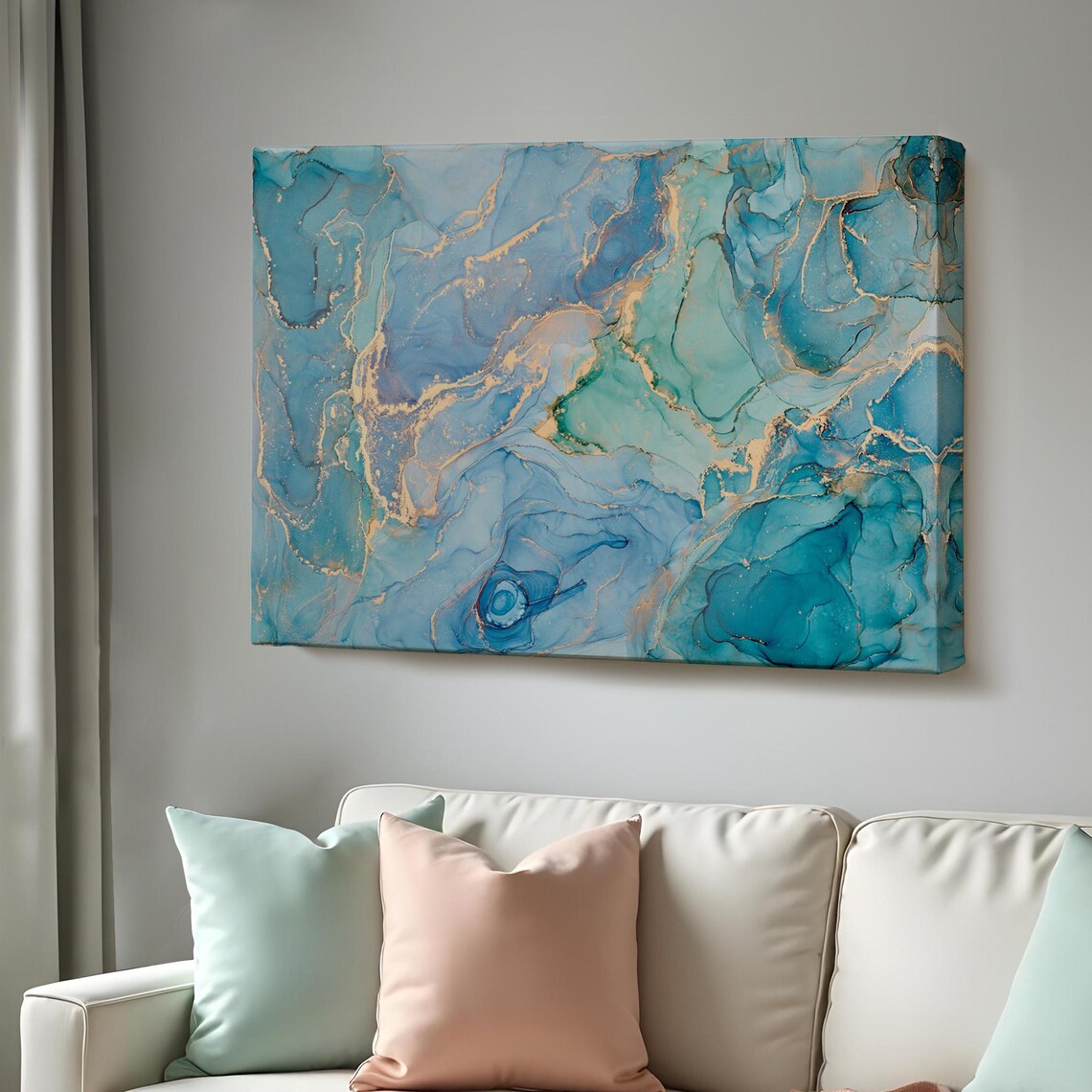 Ink And Alcohol Marble Pattern, Abstract Wall Art
