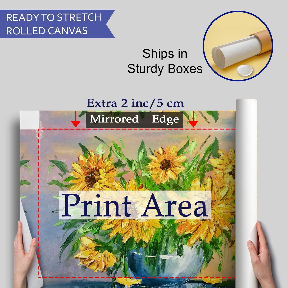 Sunflowers In Blue Glass Vase Bright Yellow Floral Still Life Poster - Image 4