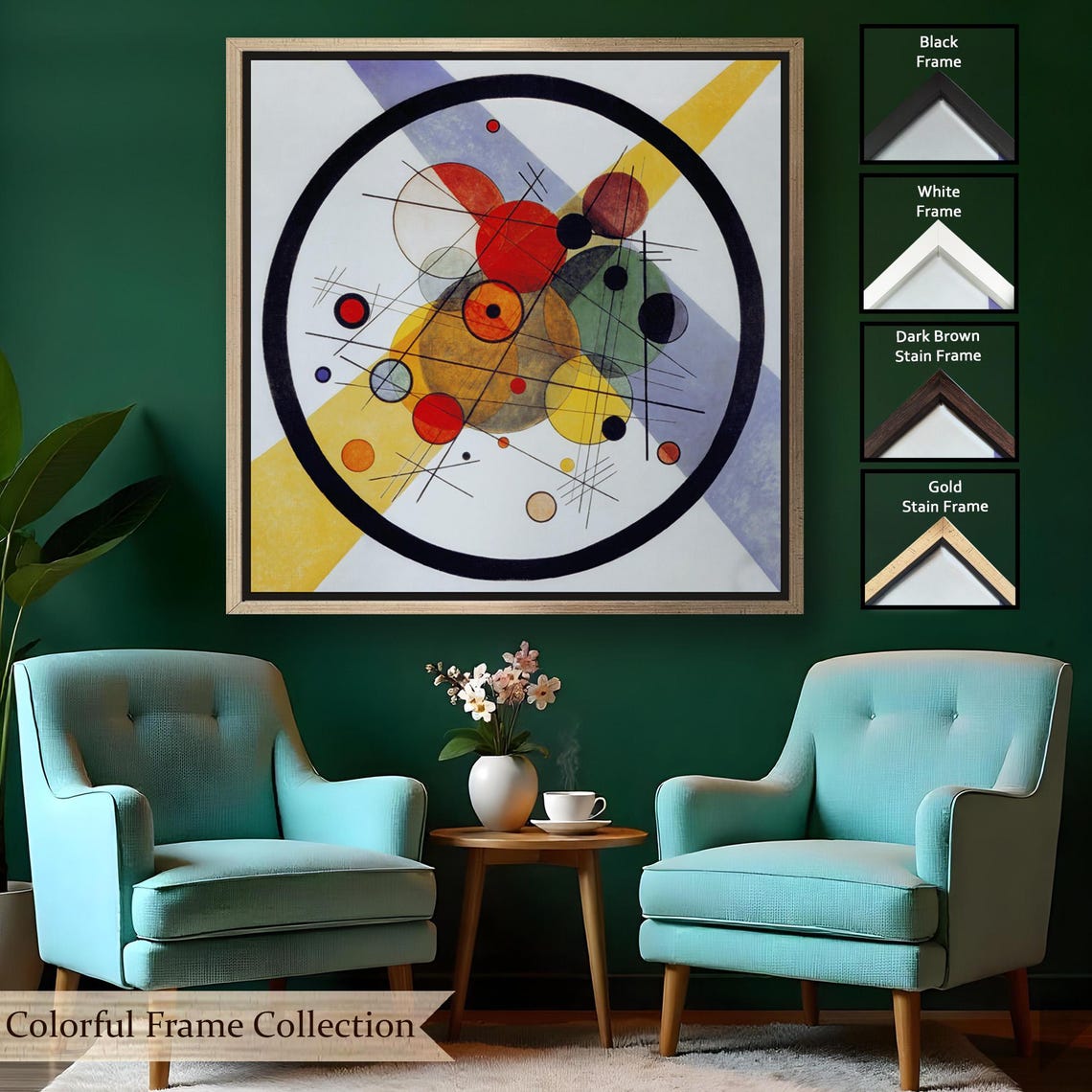 Kandinsky Circles in a Circle Geometric Abstract Classic Art Poster - Image 2