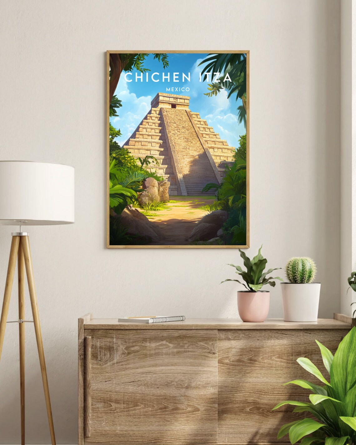 Chichen Itza Travel Poster, Mexico Landmark Art Print - Image 3
