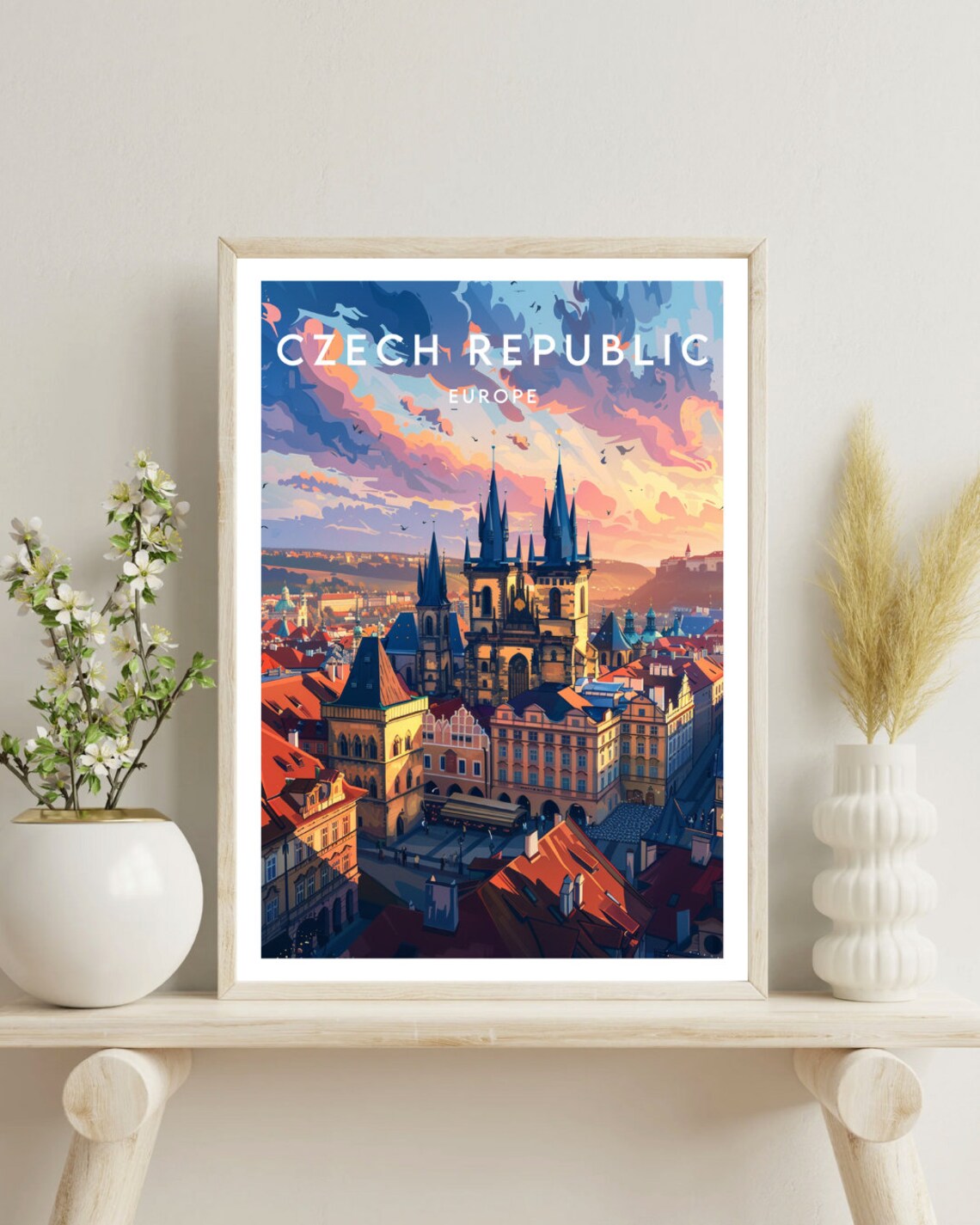 Czech Republic Travel Poster, Prague Europe Wall Art - Image 4