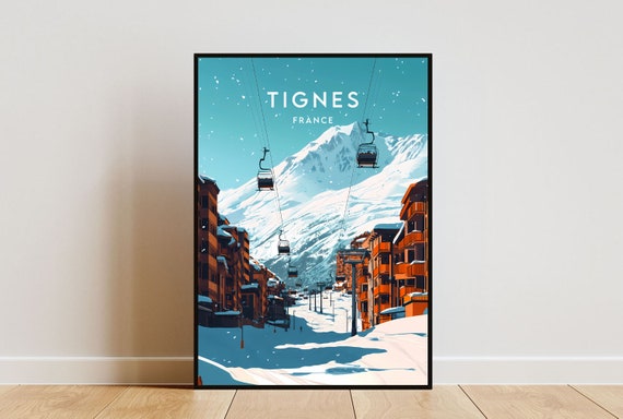 Tignes Travel Print France Tignes Poster France Poster Travel Wall Art France Print France Europe Tignes Wall Art Skiing Wall Art