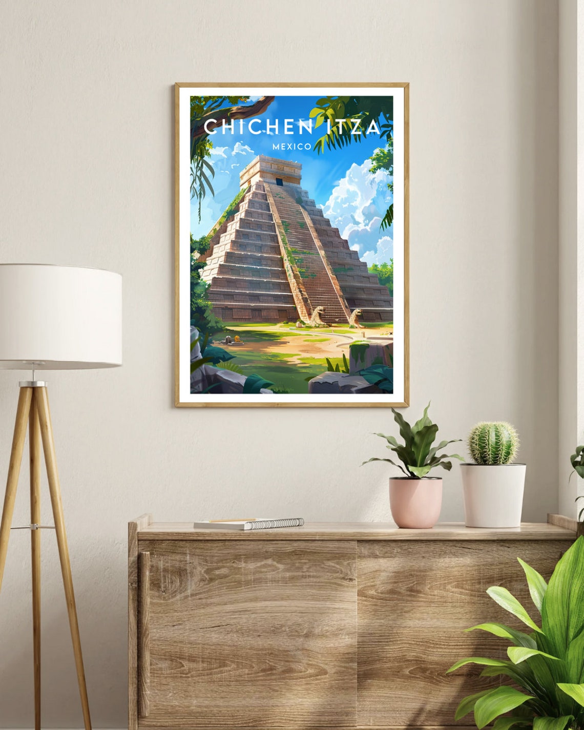 Chichen Itza Travel Print Mexico Chichen Itza Poster Mexico Poster Travel Wall Art Mexico Print Poster Mexico Chichen Itza - Image 3
