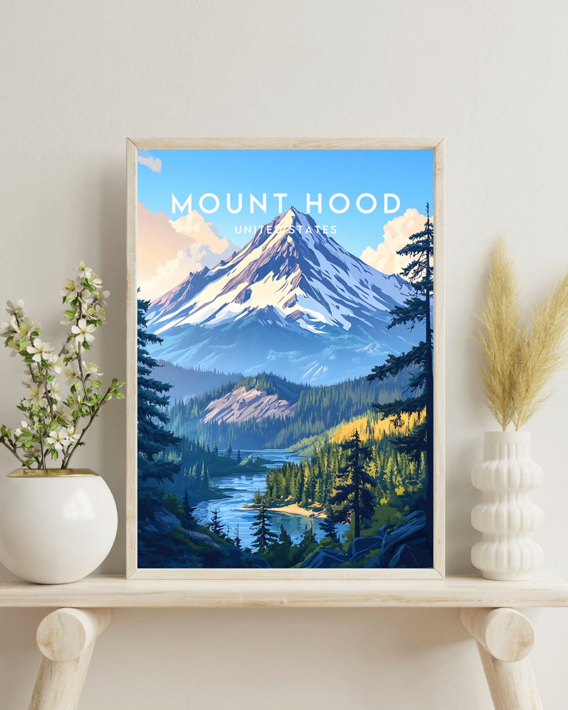 Mount Hood Oregon USA Snowy Volcano Peak Vintage Travel Poster - Image 4