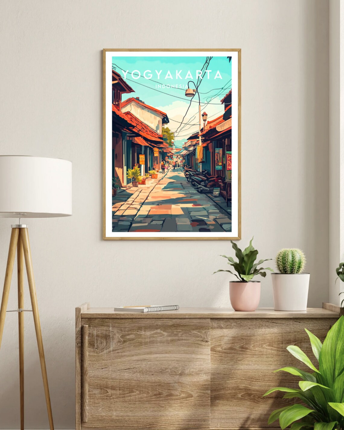 Yogyakarta Indonesia Old Town Street Heritage Shophouse Poster - Image 3
