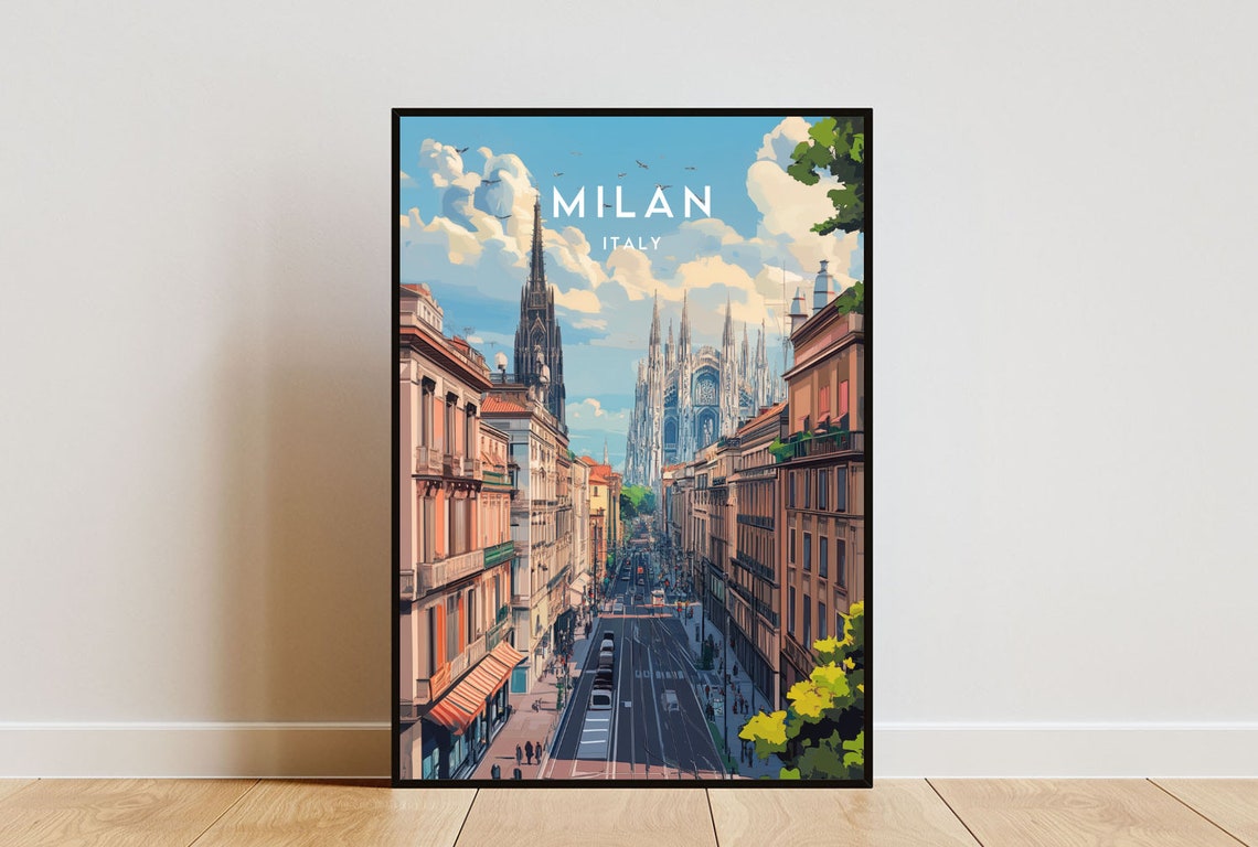 Milan Travel Print Italy Milan Poster Italy Poster Travel Wall Art Italy Print Poster Italy Europe Milan Italy Wall Art Italian