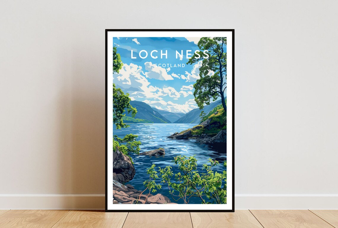 Loch Ness Travel Poster, Scotland Travel Art Print