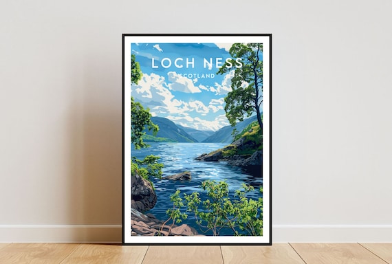 Loch Ness Travel Poster, Scotland Travel Art Print