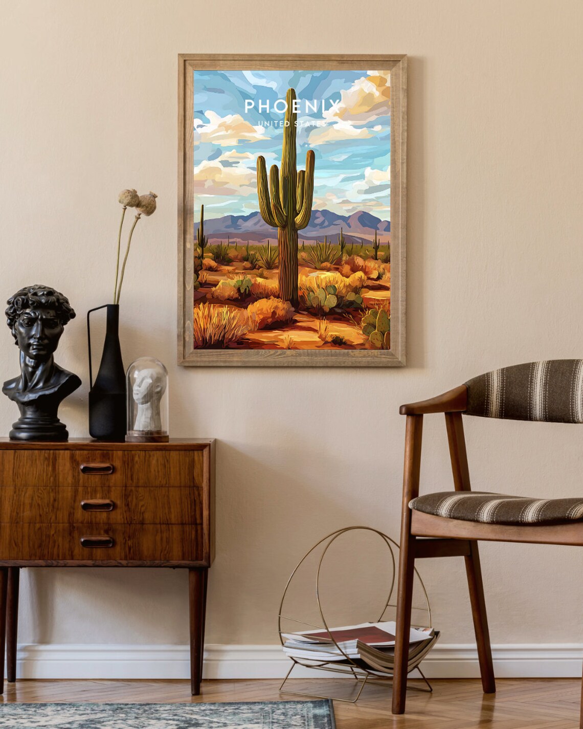 Phoenix Arizona USA Desert City Skyline Vintage Travel Poster - Image 2