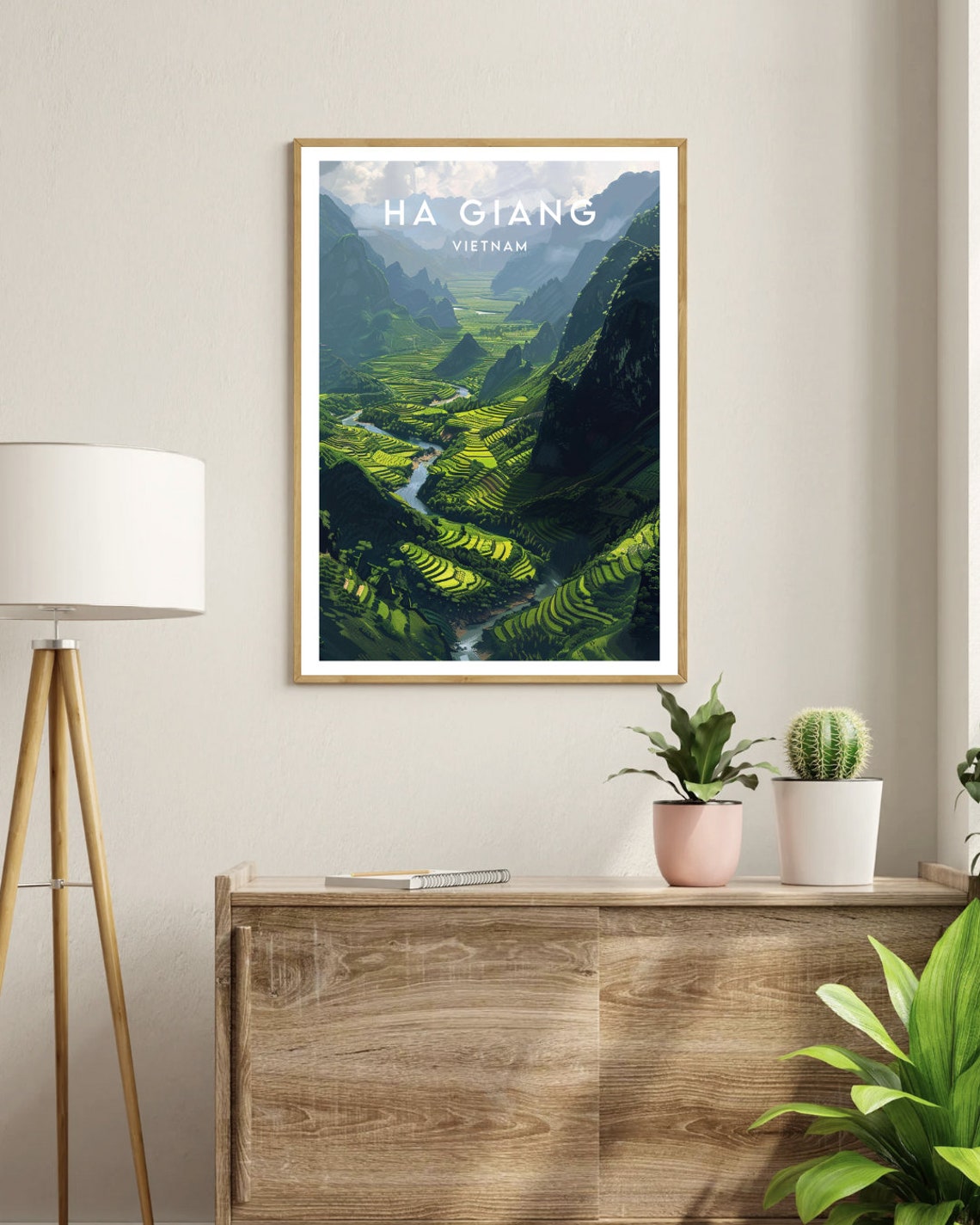 Ha Giang Vietnam Emerald Terraced Valley and Karst Peaks Art Poster - Image 3