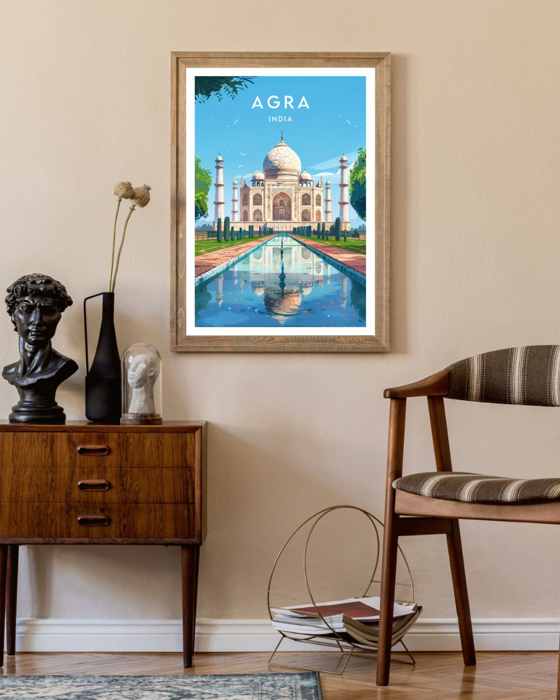 Taj Mahal Agra Fort Travel Poster - Image 2