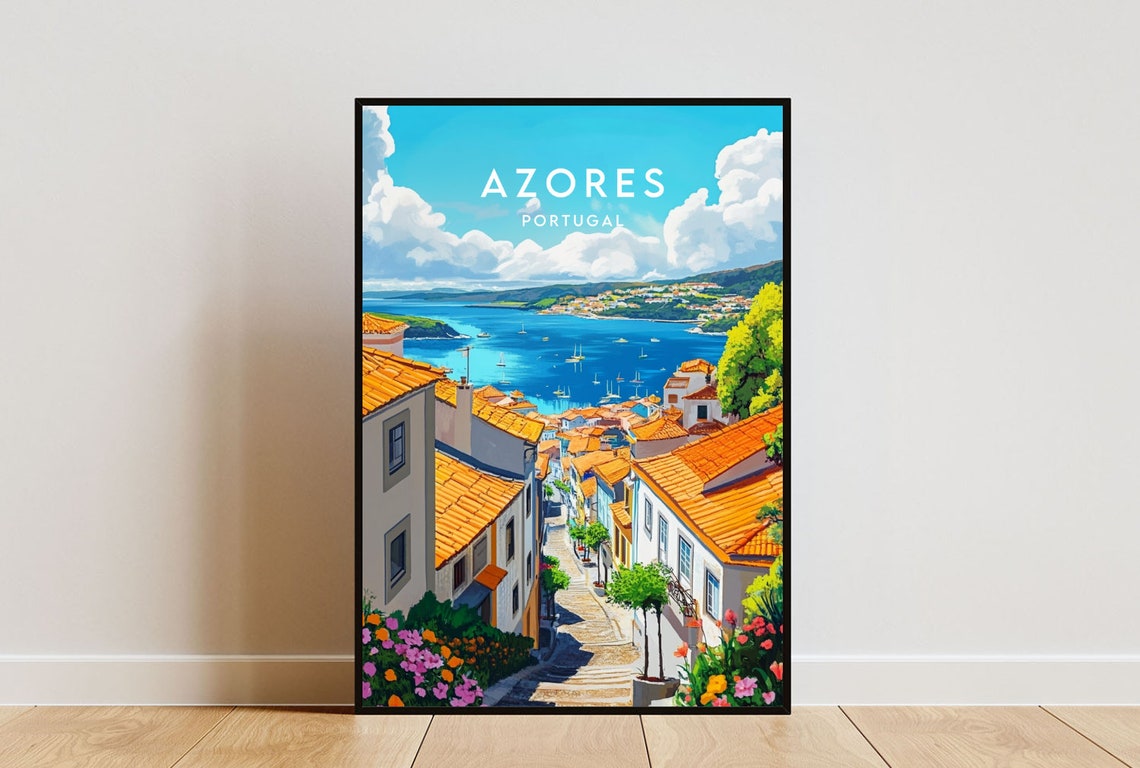 Azores Travel Print Portugal Azores Poster Portugal Poster Travel Wall Art Portugal Print Poster Portugal Europe Azores Portuguese