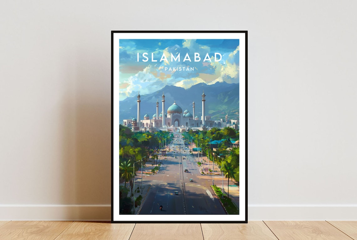 Islamabad Travel Poster, Pakistan Travel Wall Art