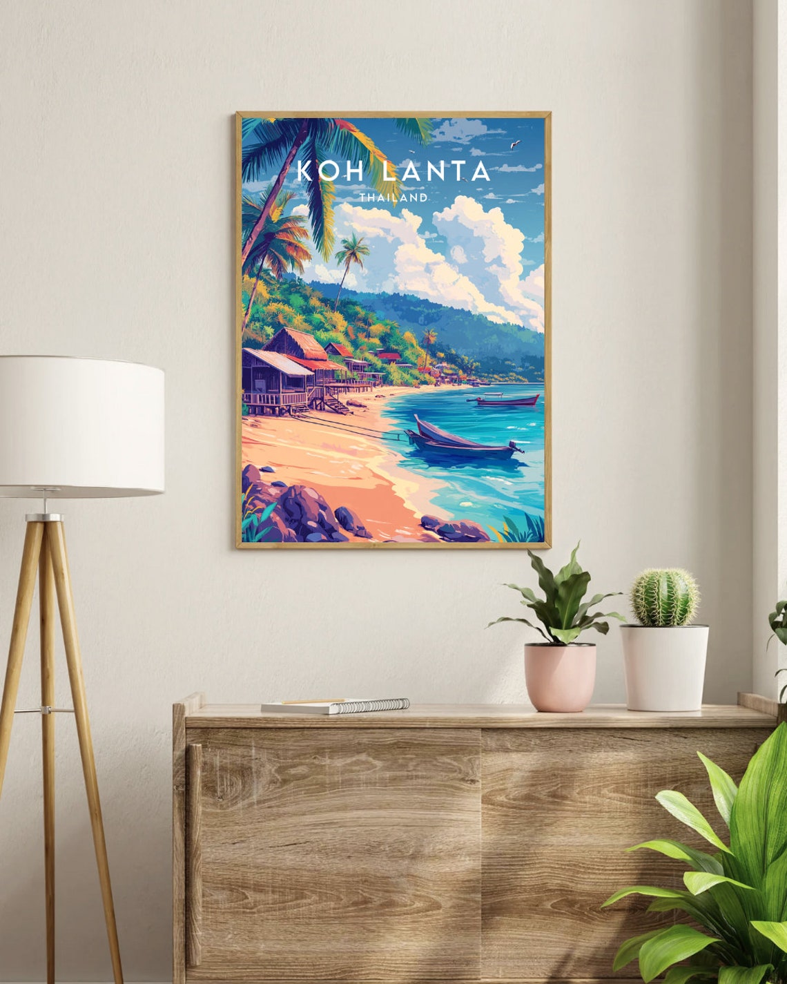 Koh Lanta Thailand Tropical Beach Longtail Boat Travel Poster - Image 3