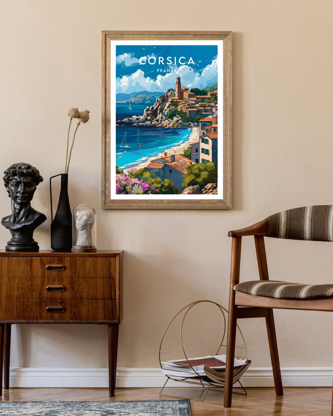Corsica Travel Print France Corsica Poster France Poster Travel Wall Art France Print Poster France Europe Corsica Wall Art - Image 2