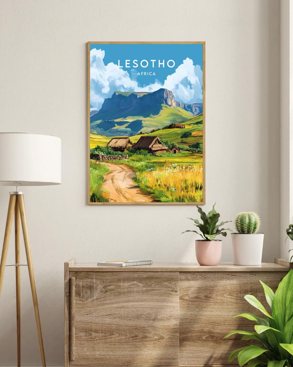 Lesotho Travel Poster, Africa Wall Art Print - Image 3