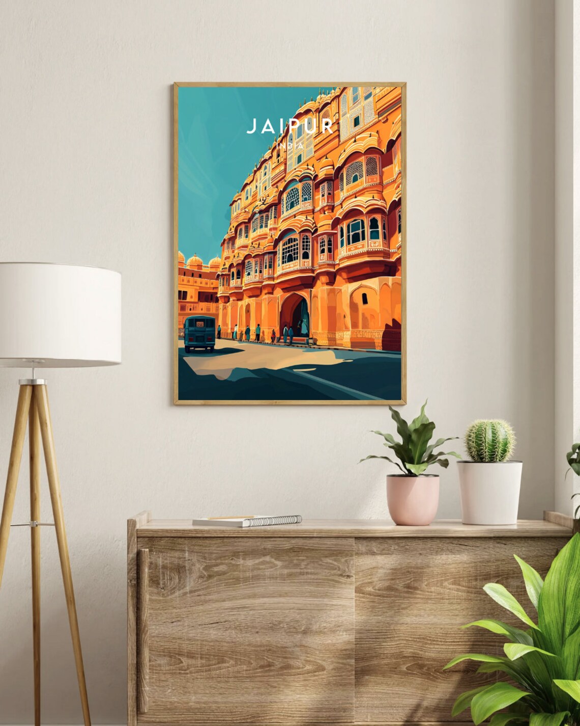Jaipur India Hawa Mahal Palace of Winds Facade Vintage Travel Poster - Image 3