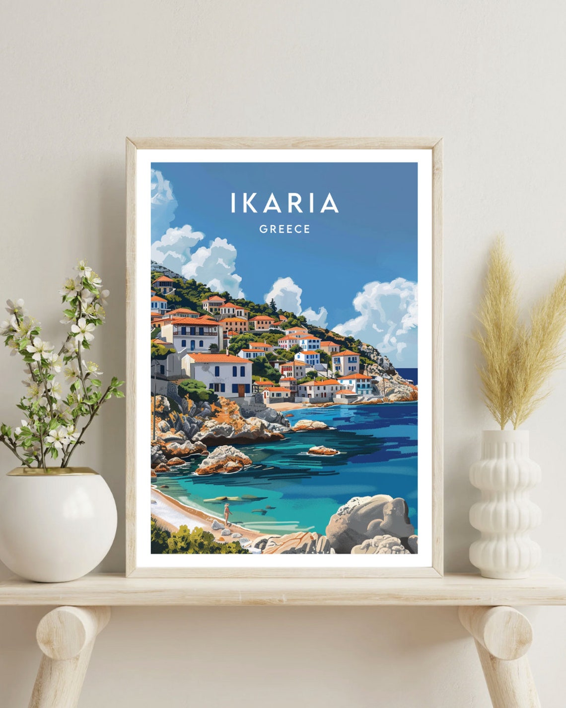 Ikaria Travel Print Greece Ikaria Poster Greece Poster Travel Wall Art Greece Print Poster Greece Europe Ikaria Greek Poster - Image 4
