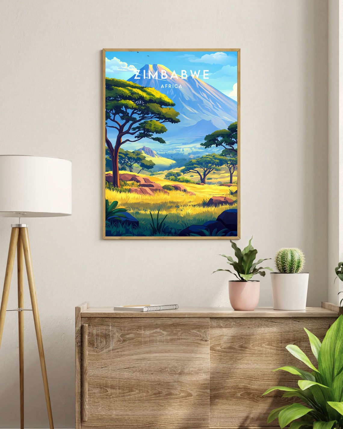 Zimbabwe Travel Print Africa Zimbabwe Poster Africa Poster Travel Wall Art Africa Print Zimbabwe Wall Art Zimbabwe Victoria Falls - Image 3
