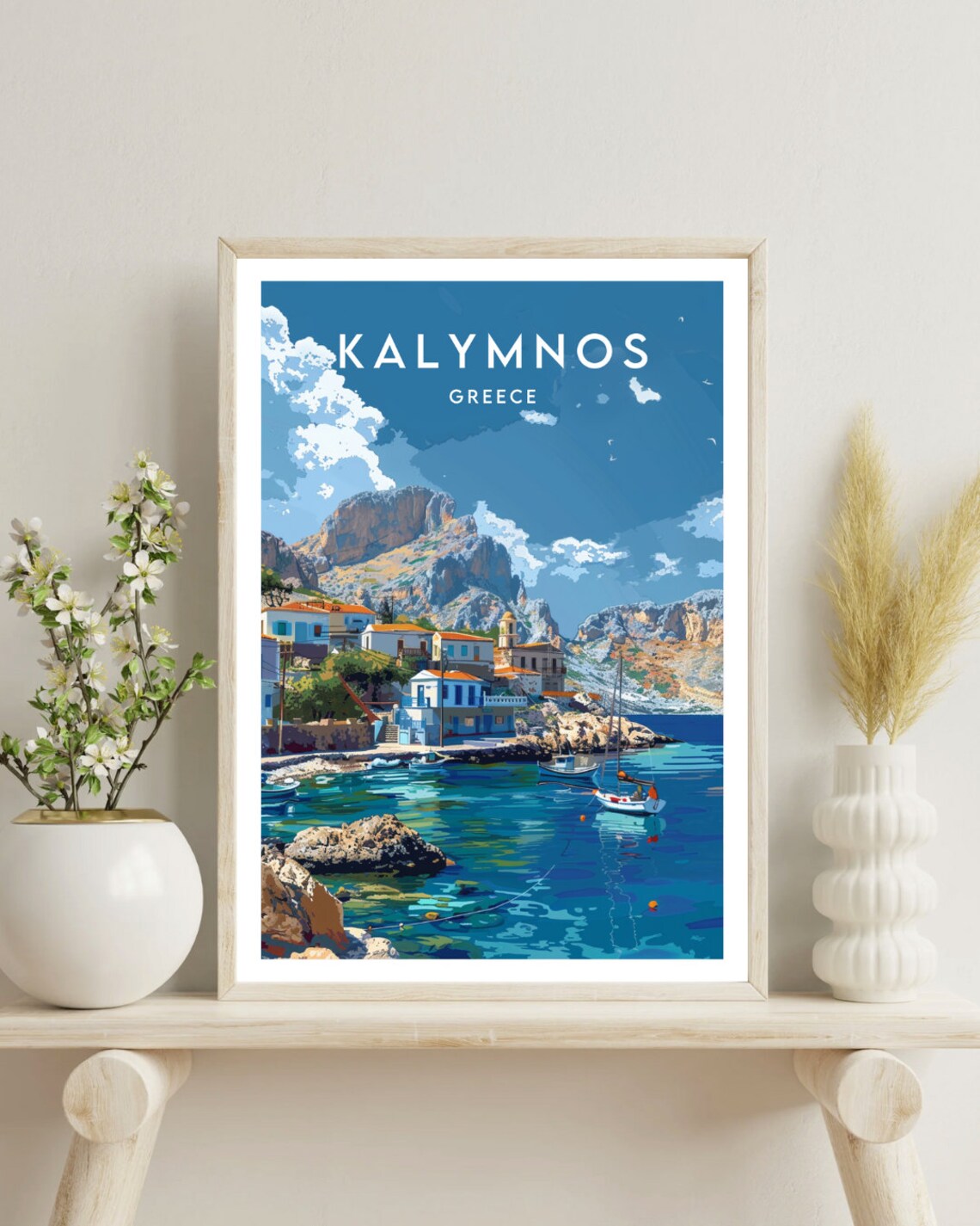 Kalymnos Travel Poster, Greece Europe Wall Art - Image 4