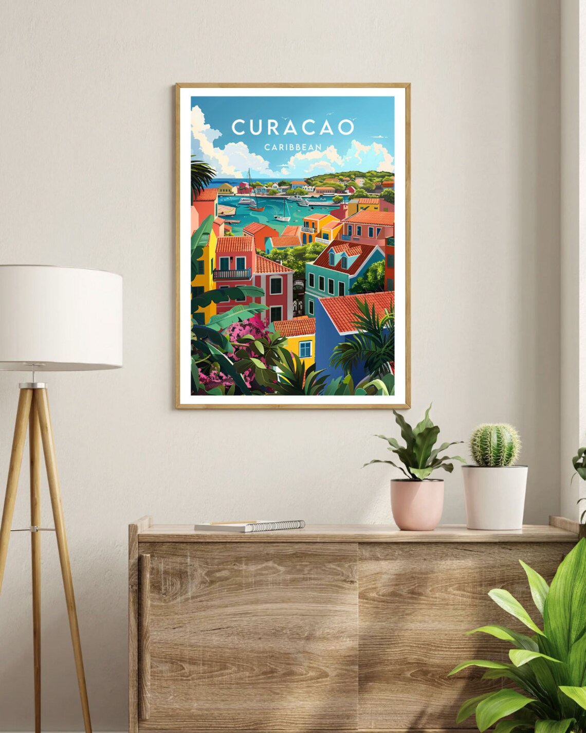 Curacao Travel Poster, Caribbean Place Print - Image 3