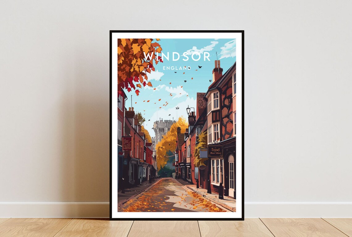 Windsor Travel Poster, England Castle Print