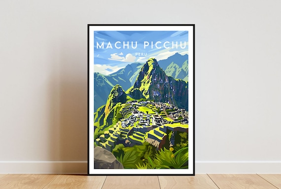Machu Picchu Travel Poster, Peru South America