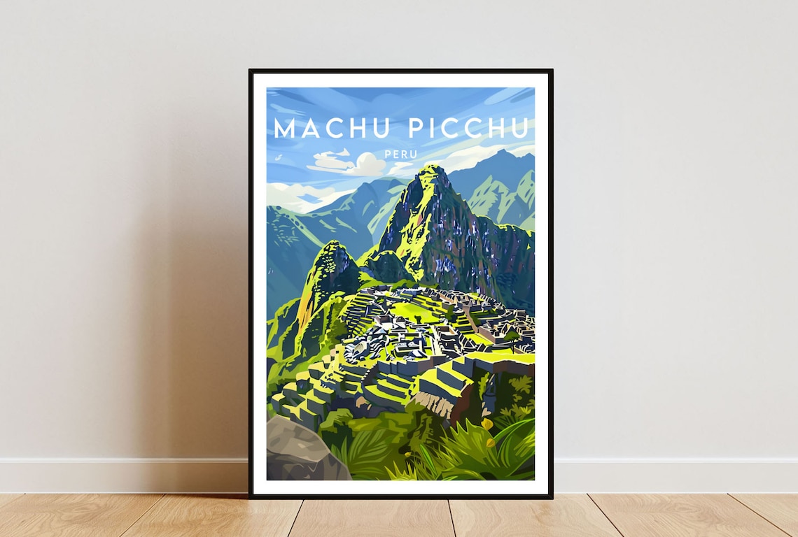 Machu Picchu Travel Poster, Peru South America