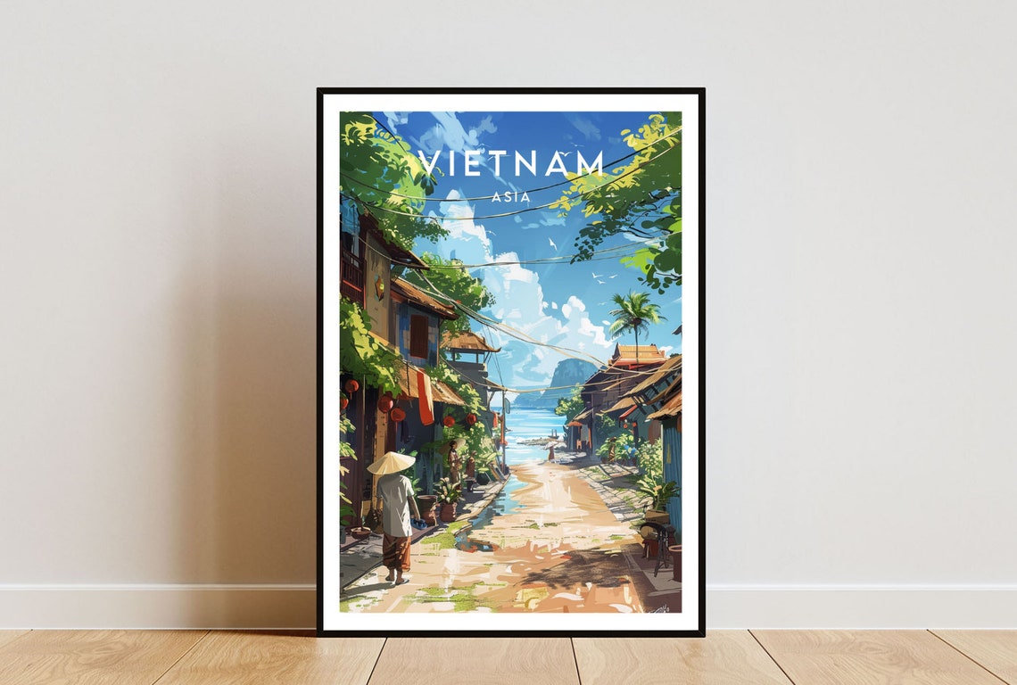 Vietnam Travel Print Asia Travel Poster Vietnam Poster Travel Wall Art Vietnam Print Vietnam Hanoi Hoi An Poster Vietnam Wall Art
