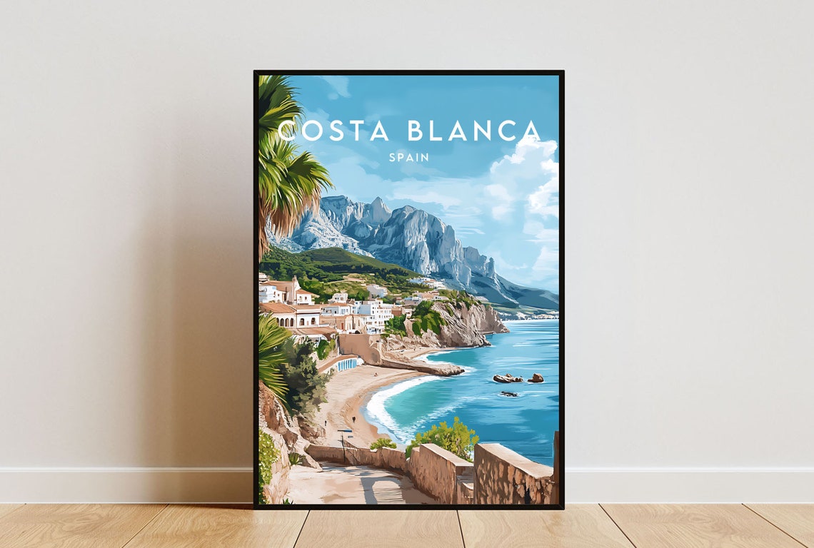 Costa Blanca Travel Print Spain Costa Blanca Poster Spain Poster Travel Wall Art Spain Print Spain Art Europe Costa Blanca Print