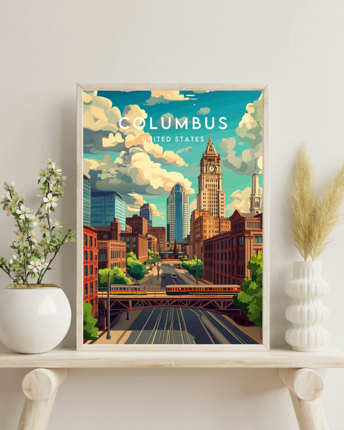 Columbus Travel Print United States Columbus Poster America Poster Travel Wall Art America Print America Columbus Usa Ohio Travel - Image 4
