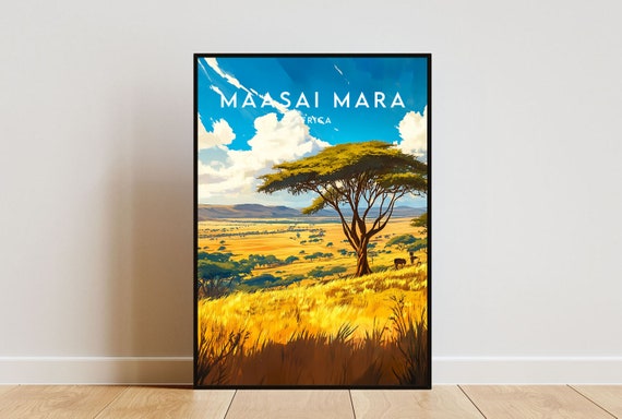 Maasai Mara Travel Print Kenya Kenya Poster Kenya Poster Travel Wall Art Kenya Print Maasai Mara Wall Art Masai Mara Africa Kenya