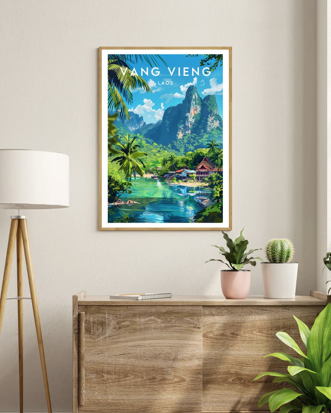 Vang Vieng Travel Print Laos Vang Vieng Poster Laos Poster Travel Wall Art Laos Print Travel Poster Vang Vieng Wall Art Se Asia - Image 3