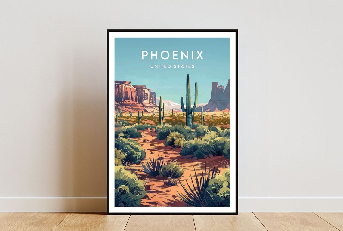Phoenix Travel Print United States Phoenix Poster America Poster Travel Wall Art America Print Poster America Phoenix Usa Arizona