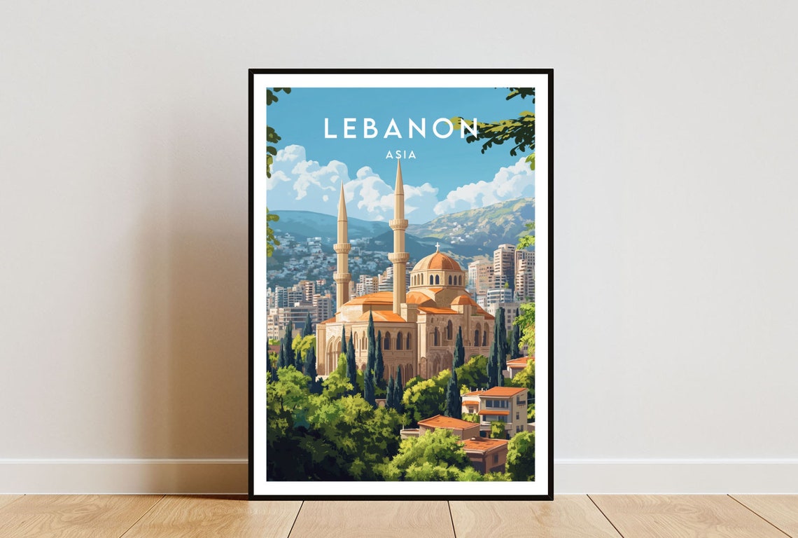 Lebanon Travel Print Asia Lebanon Poster Travel Wall Art Lebanon Print Lebanon Asia Asia Poster Lebanon Wall Art Beirut Poster
