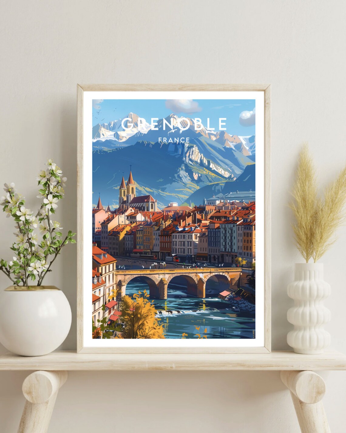 Grenoble Travel Poster, France Europe Wall Art - Image 4