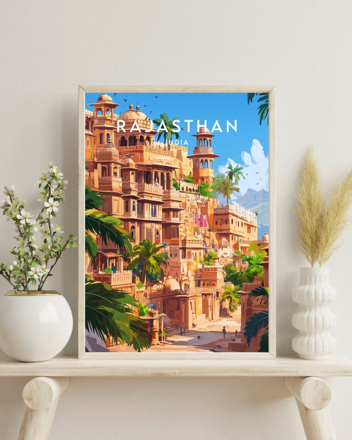 Rajasthan Palace Fort Architecture Royal India Travel Poster - Image 4