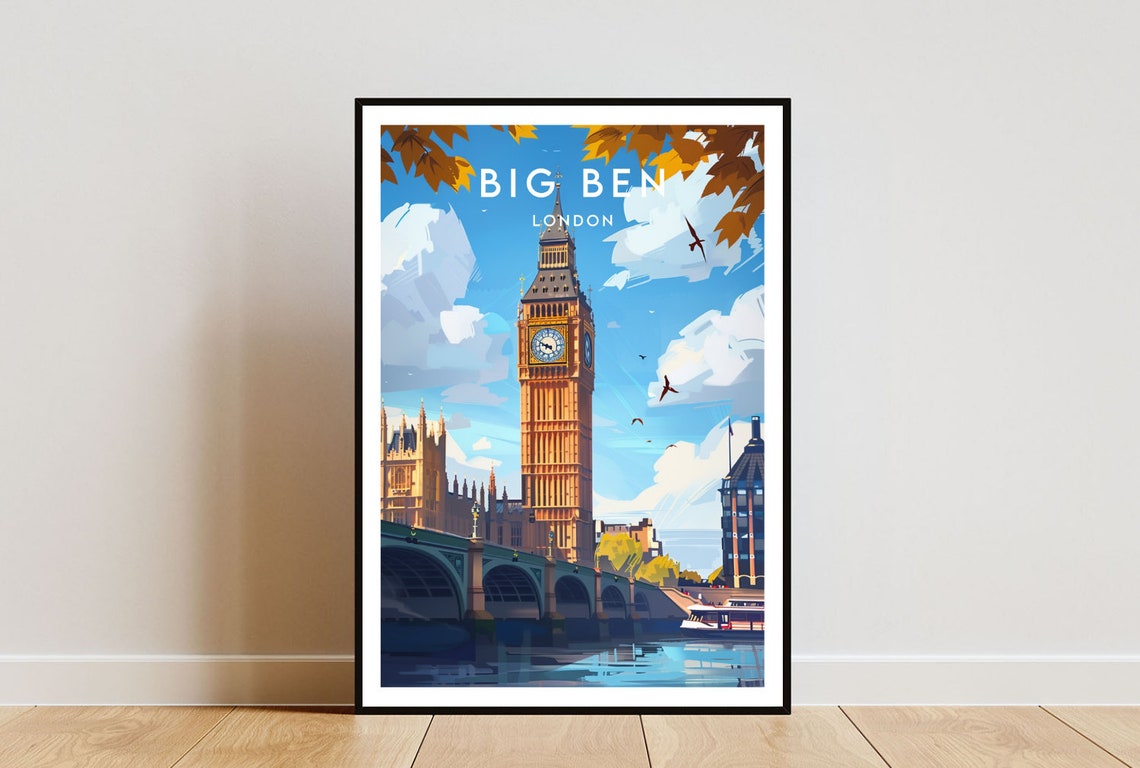 Big Ben Travel Print London Big Ben Poster London Poster Travel Wall Art London Print England Europe London Big Ben Poster Uk