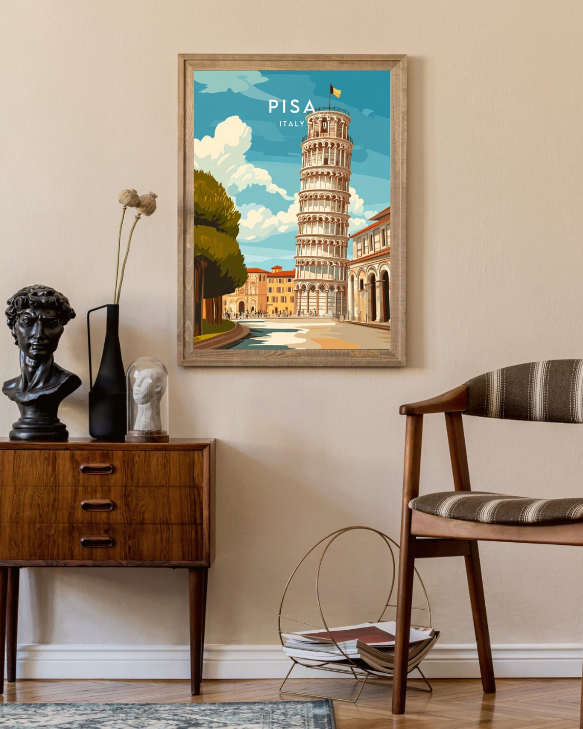 Pisa Italy Leaning Tower Marble Arches Historic Piazza Poster - Image 2