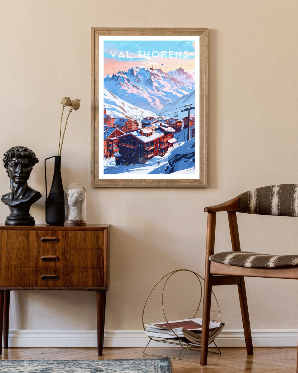 Val Thorens France Ski Resort Gondola Ride Snowy Peaks Poster - Image 2