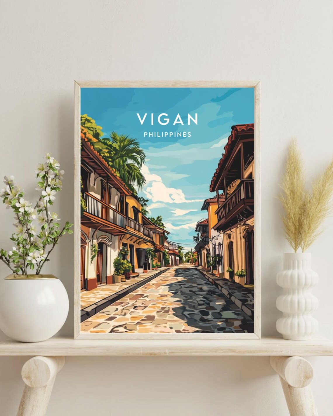 Vigan Philippines Colonial Cobblestone Street Heritage Travel Poster - Image 4