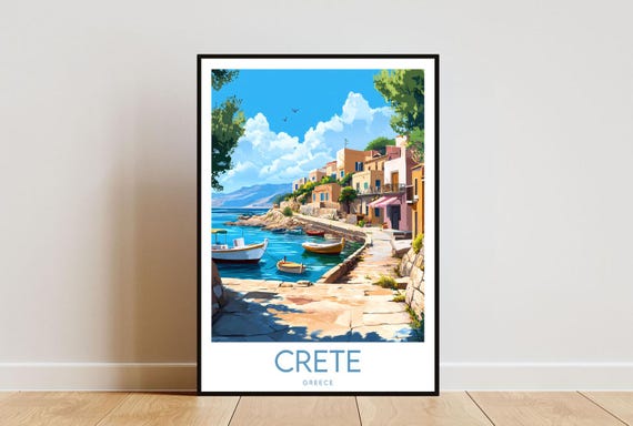 Crete Travel Print, Greece Europe Poster