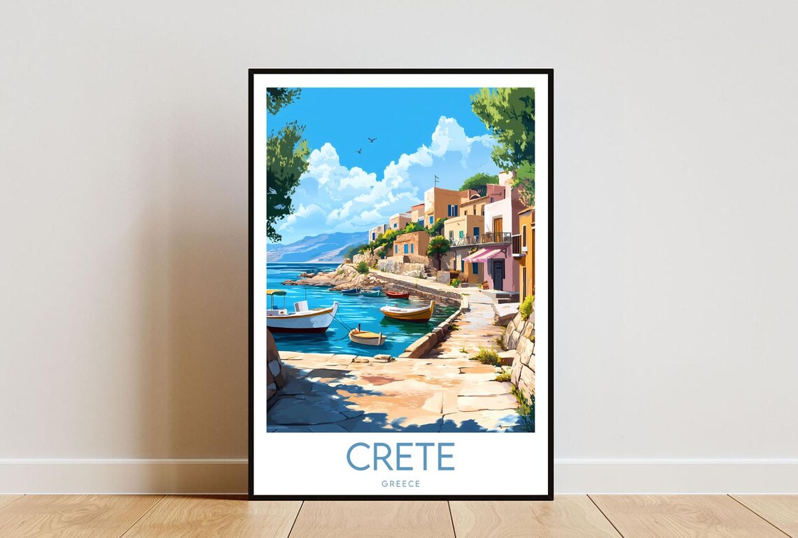 Crete Travel Print, Greece Europe Poster