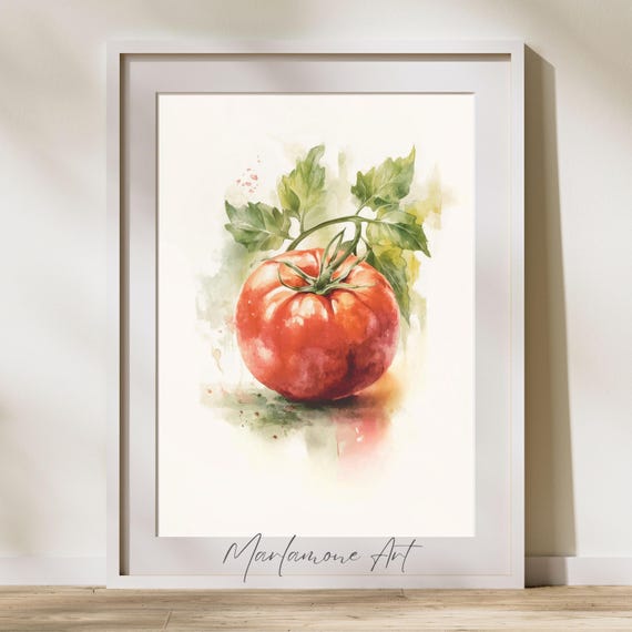 Watercolor Tomato Wall Art Kitchen Decor