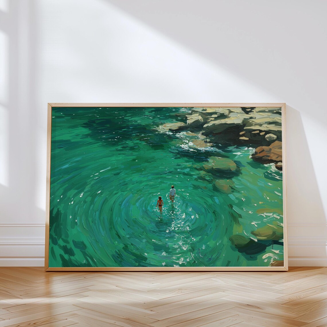 People By The Sea, Coastal Seascape Poster