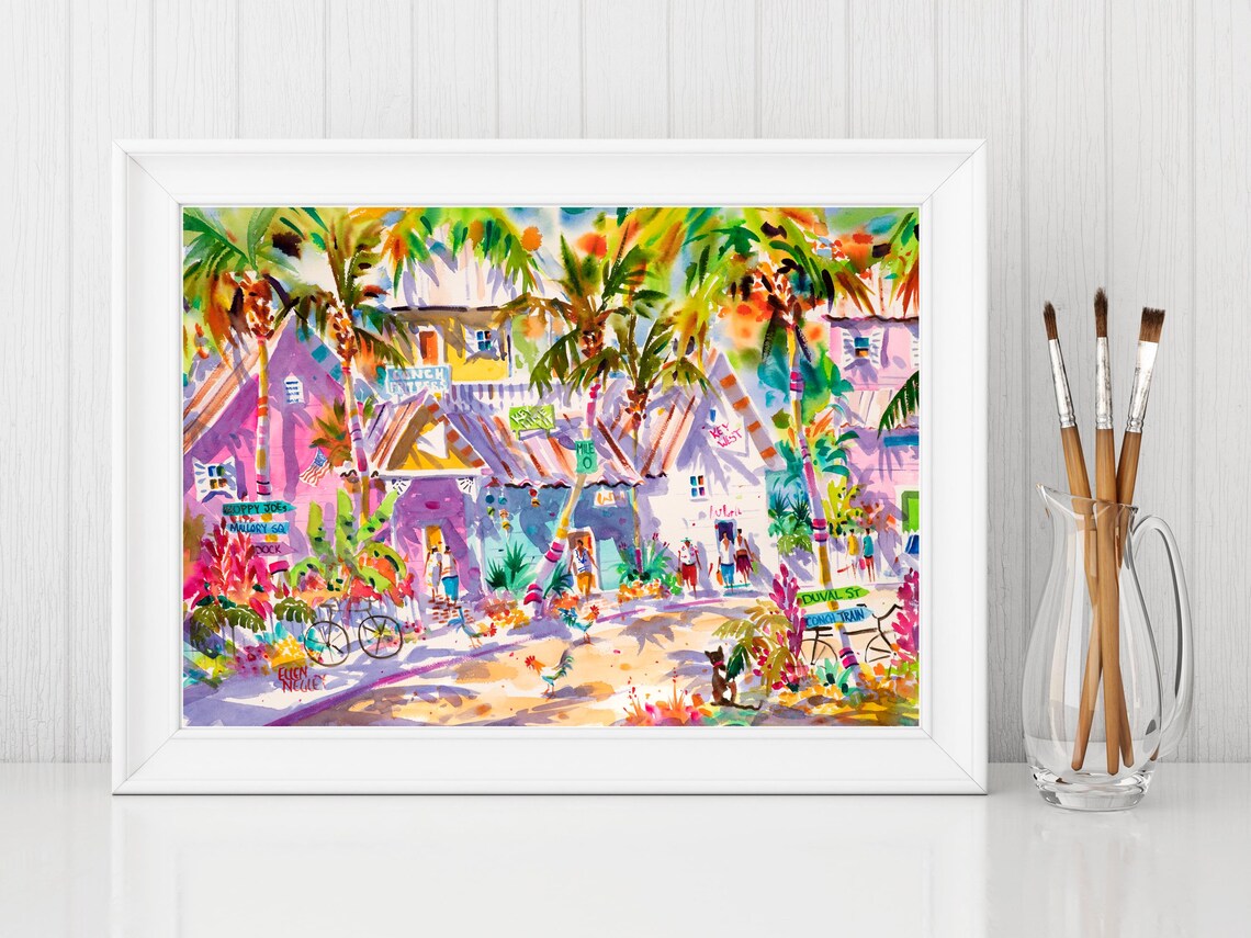 Key West Watercolor Rooster, Duval Street Travel Poster - Image 3