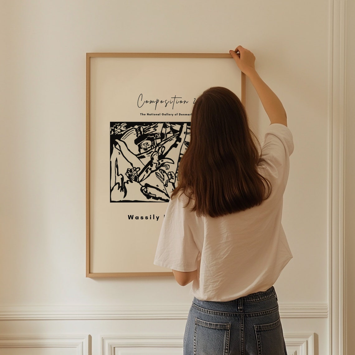 Wassily Kandinsky Composition 2 Black White Woodcut Abstract Poster - Image 4