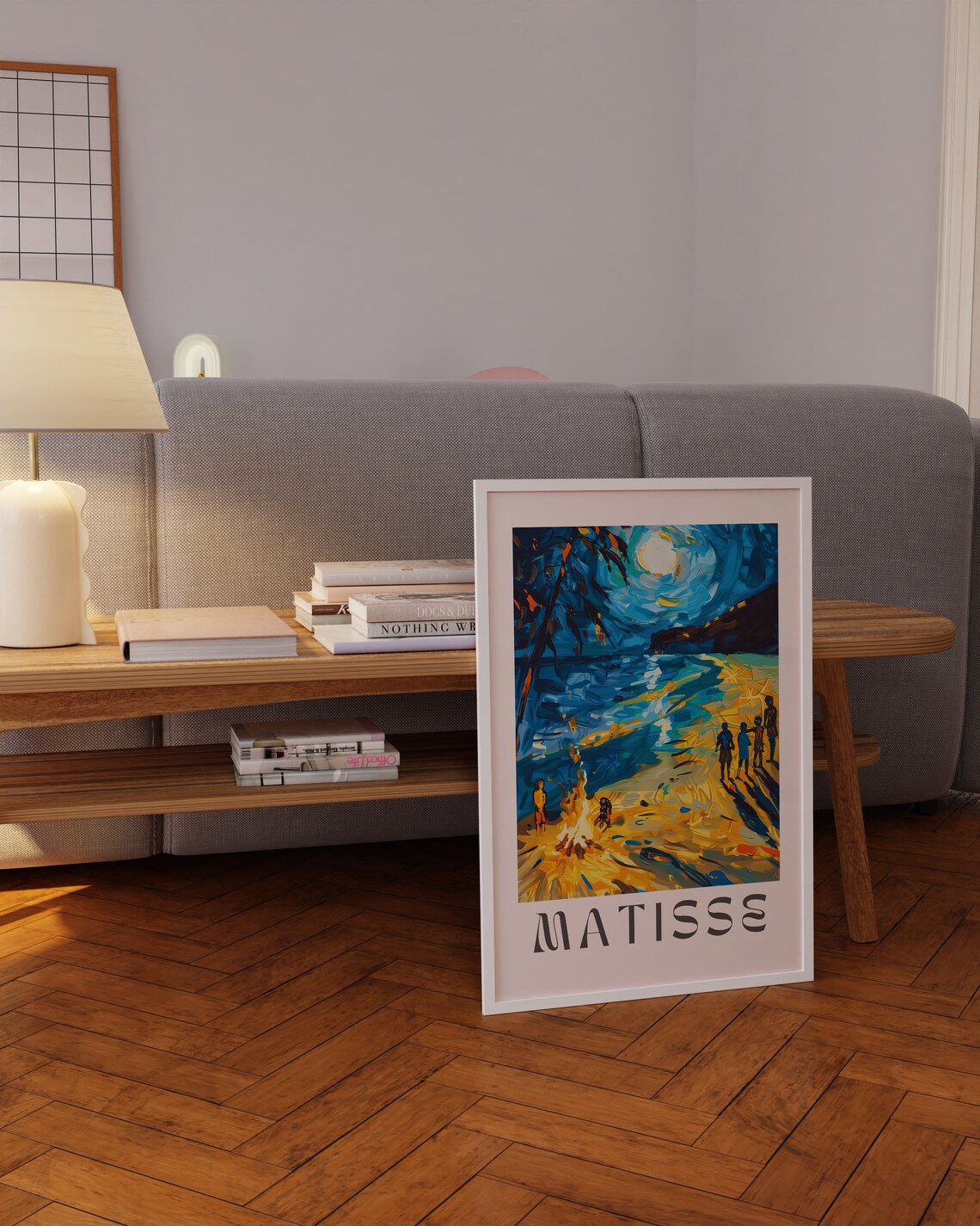 Henri Matisse Moonlit Beach Campfire Friends Golden Waves Poster - Image 3